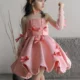 Elegant Pink Arabic Flower Girl Dresses with Glove Dubai Backless