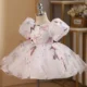 Elegant Pink Colorful 1st Birthday Girl Dress
