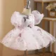 Elegant Pink Colorful 1st Birthday Girl Dress