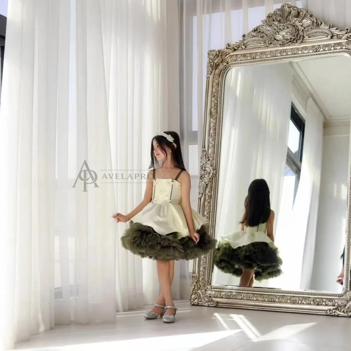 Elegant Princess Girl Dress for Kids Birthday Party Gown