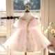 Elegant Tulle Girl Dress Sleeveless Toddler Kids 1st Birthday Gown