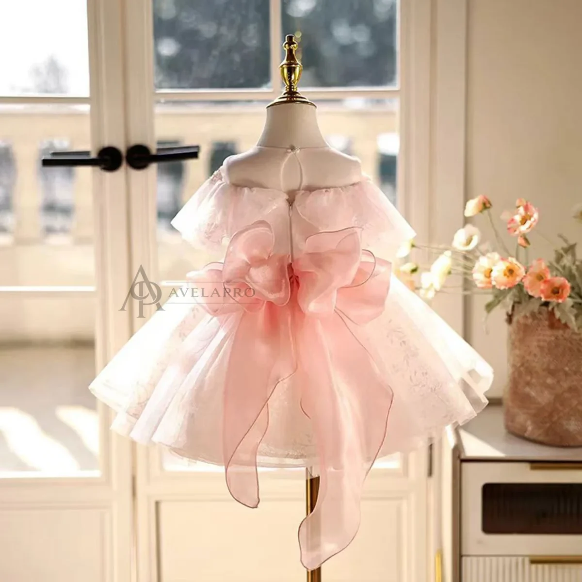 Elegant Tulle Girl Dress Sleeveless Toddler Kids 1st Birthday Gown