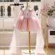 Elegant V-Neck Applique Tulle Flower Girl Dress Cap Sleeve