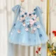 Elegant V-Neck Applique Tulle Flower Girl Dress Cap Sleeve